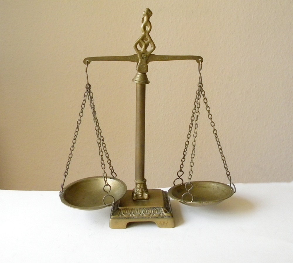 vintage metal weighing scales