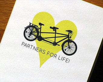 Congratulations Wedding Card Tandem Bicycle
