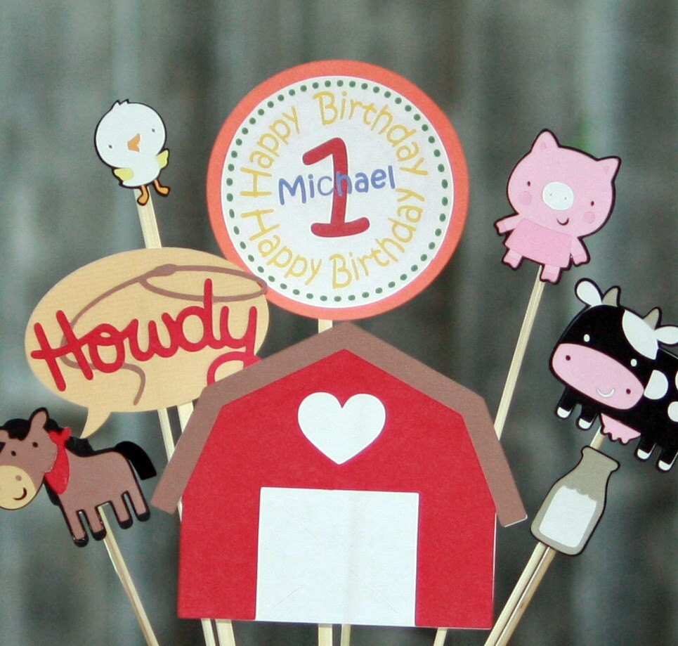 Farm barnyard party centerpiece for a child's party