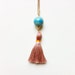 Minimalist Dusty Purple Tassel Necklace w/ Aqua Bead - Summer Fashion