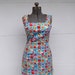 Floral Denim Sheath Mini Dress Paris Blues Vintage Late 1980s/Early 1990s