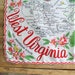 Road Trip vintage 1950s WEST VIRGINIA souvenir hankie MINT