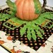 Reserved for Mary T Halloween Table Topper Monster Hands Hand Quilted Ready to Ship One of a Kind