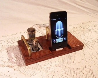 iPhone - Samsung Dock - iPod Dock - Charger and Sync Station -- Oak - Tube Model steampunk