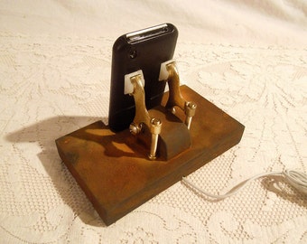 Super Sale Today - iPhone - iPod Dock -Charger and Sync Station - Rusty Finish - Brass style V1