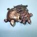 Vintage Brooch, Vintage TURTLE Brooch Sweet 3 Turtles Pin Copper Silver & Brass Toned,Vintage Brooch