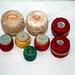 Vintage cotton thread red yellow green and ecru