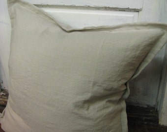 3 Tailored Euro Shams in Medium Weight Washed Linen