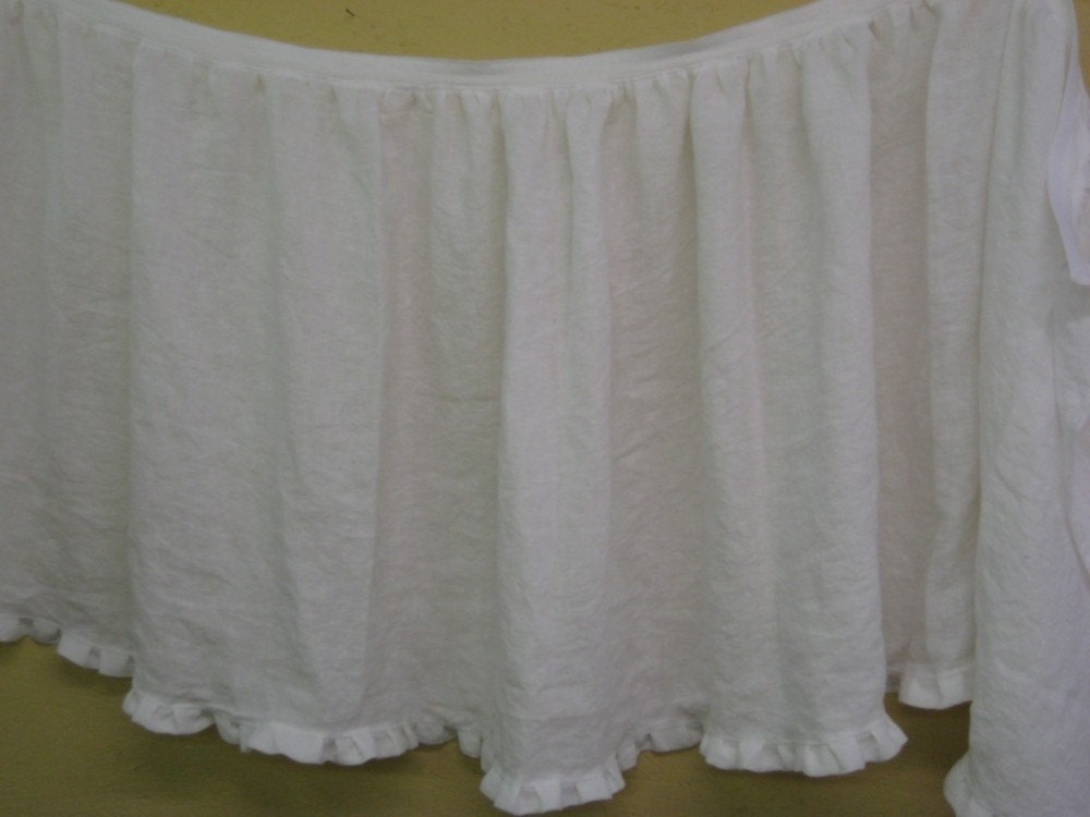 White Linen Laundry Tub Skirt for Misty