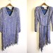 Flapper Dress / 80s Does 20s Party Dress Beaded Sequined