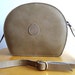 PILLBOX BAG 80s Leather Shoulder Bag Purse Hard Case in Peaceful Beige