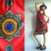 Peruvian Princess 70s Ethnic Bohemian Sundress for Those with Blue Blood in Red, Indigo, Orange and Black size S/M/L