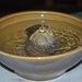 Handmade Food-safe Ceramic Cat Fountain, "Honey Blend Blue "