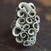 Cup Fungus Ring - Deep brown & ivory. Funky and fashionable.