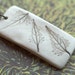 Earthy Porcelain Pendant with Impression of a leaves.