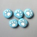 TURQUOISE TOES little blue tabs handmade lampwork glass paw print beads