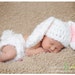 Newborn Floppy Rabbit Ear Hat and Diaper Cover Set