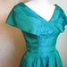 1950's turquoise taffeta cocktail dress