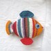 Fish, knitted, colorful, organic wool, stripes, stuffed, soft, baby gift, toddler, children, cuddly