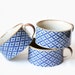 Set of Three Vintage Blue Patterned Mugs