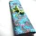 Knitting needle case/ organizer roll up, in Aqua and teal paisley