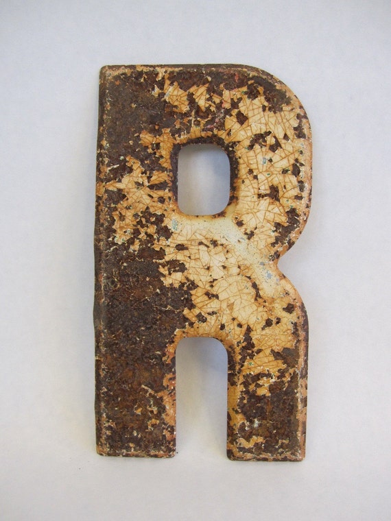 Vintage Metal Sign Letter R