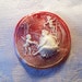 CLEARANCE- Antique Vintage Large Celluloid Cameo, Woman with Cherubs - 1930's - ( 1 left ) C-mm