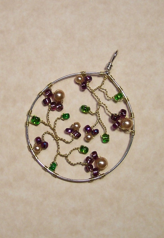 Sterling Silver and Brass Wire Wrap Floral by fishcreekdesigns