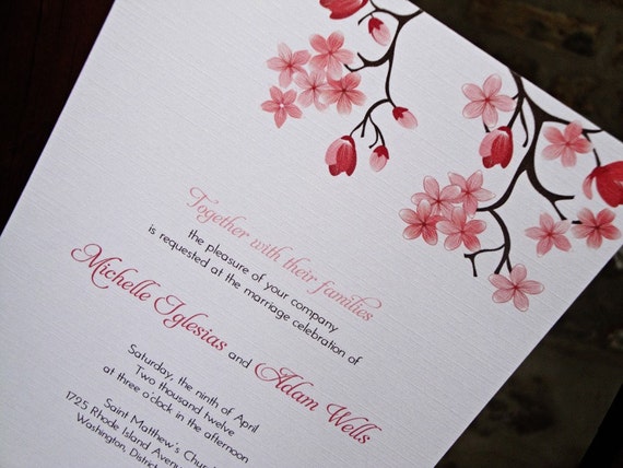 Printable Cherry Blossom Wedding Invitation by fullydesigned