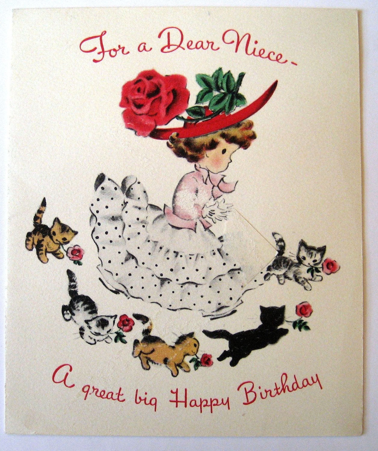 Vintage Birthday Card For a Dear Niece A Great Big Happy