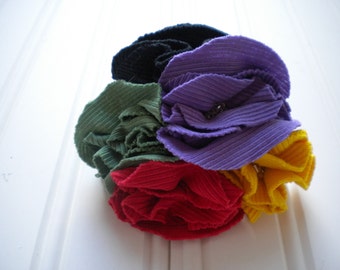 Set of Five Rosette Ponytail Holders in Rasta