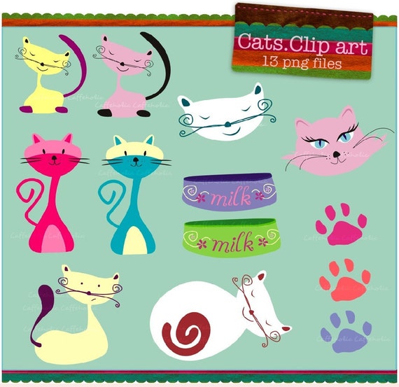 cat clip art etsy - photo #24