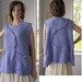 Reconstructed Vest Tunic Jumper Layering Tank Sweater Cotton Knit Pastel Lavender One Size Up To 2X