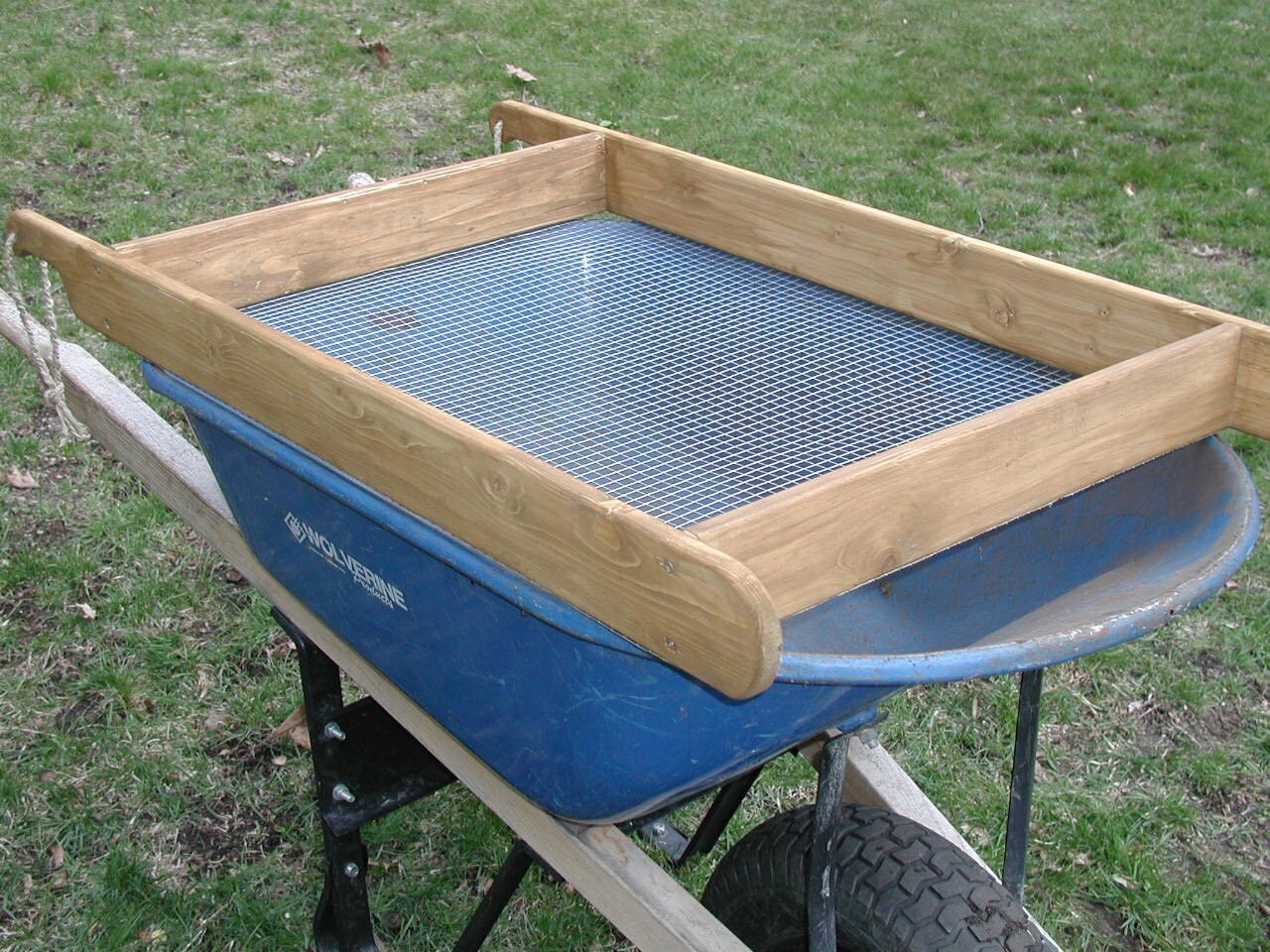 Compost Sifter with Handles & Braided Hemp Hanging Loops