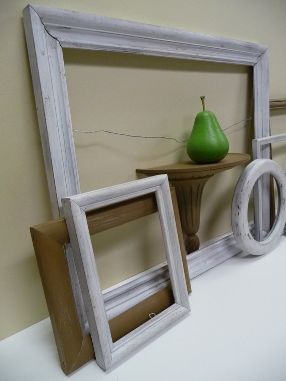 Instant Wall Collection 7 Neutral Frames Shelf by SalvageRelics