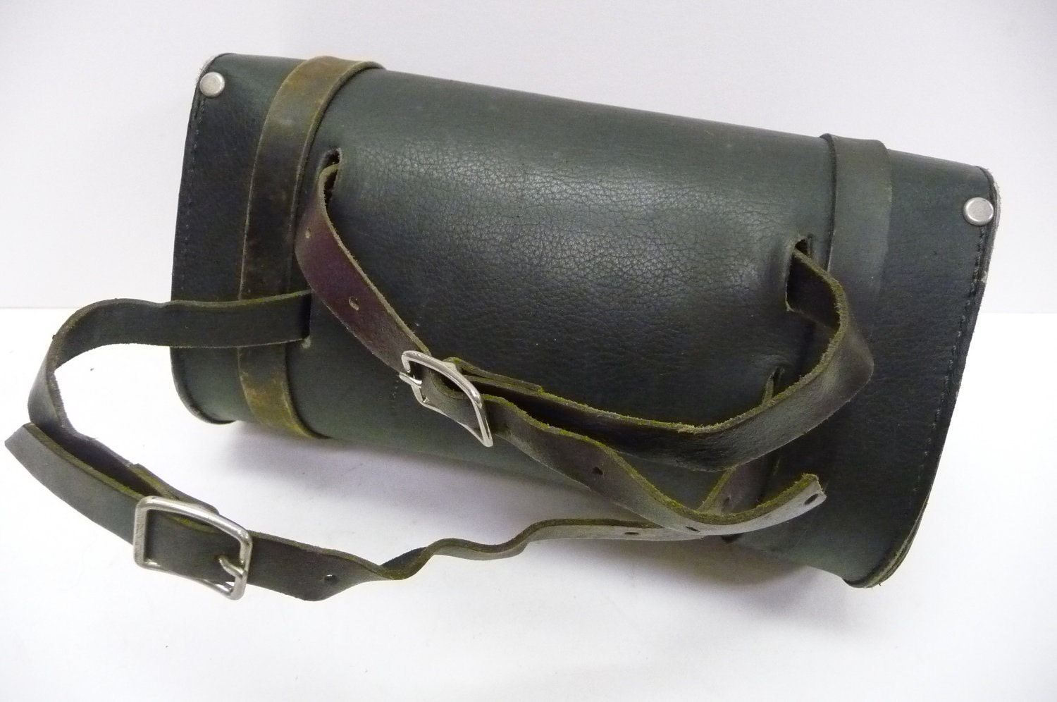 Vintage tool bag Black leather motorcycle Harley Eagle