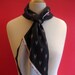 Vera Neumann Black and White Staggered Lines Long Vintage Scarf