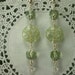 Mint Green Earrings Cracked Ice Glass Cathedral Beads Long Dangle Earrings