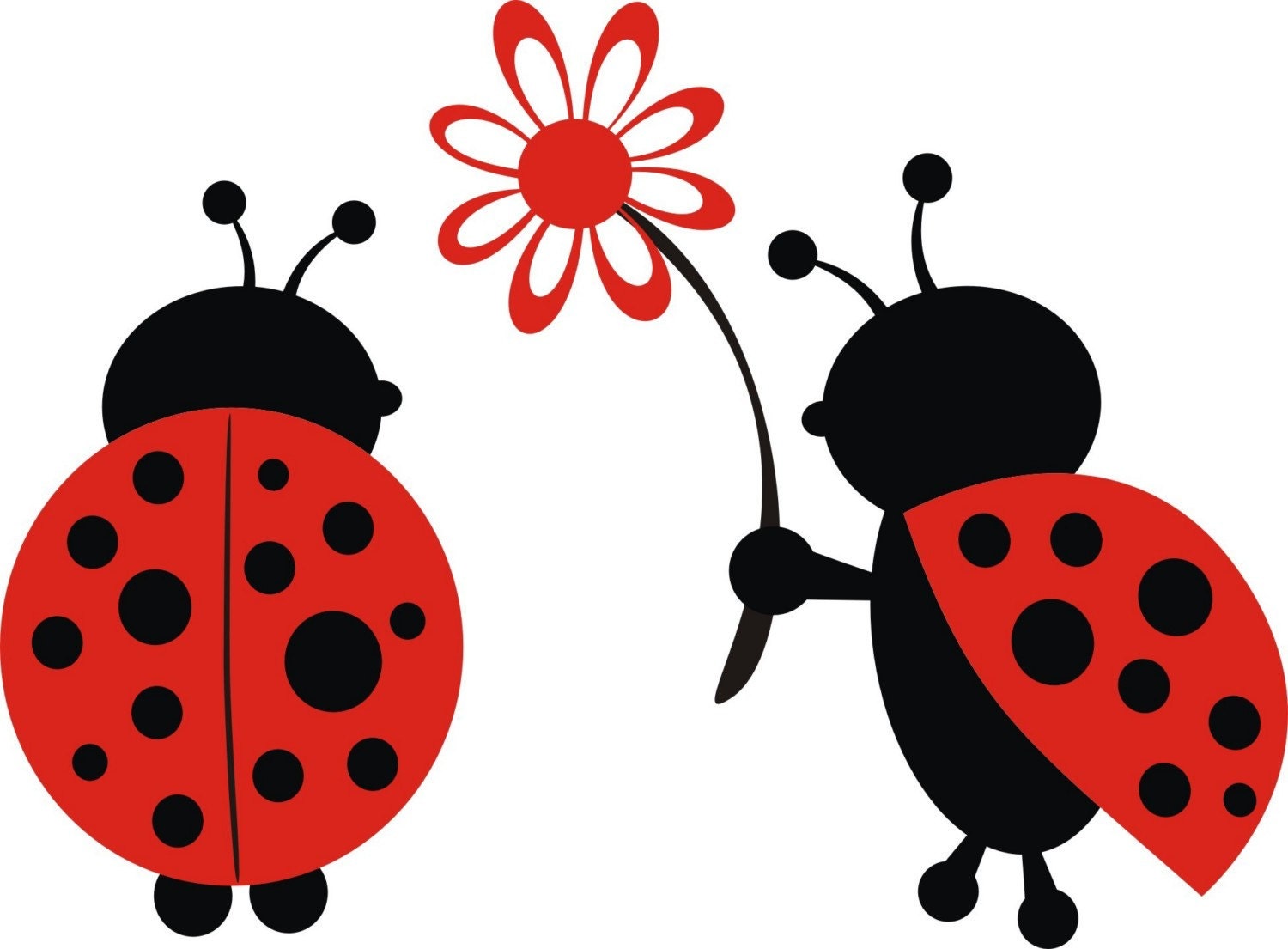 Cute Loving Ladybugs  Wall  decor  art  vinyls sticker decal for