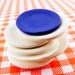 Dollhouse Plates Miniature Bisque White and Blue Lot of 7