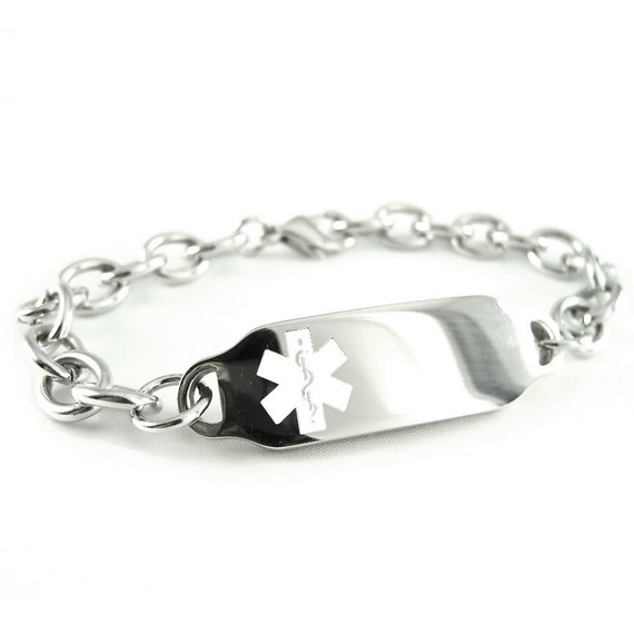 Ladies Medical ID Bracelet Stainless Steel by MyIdentityDoctor