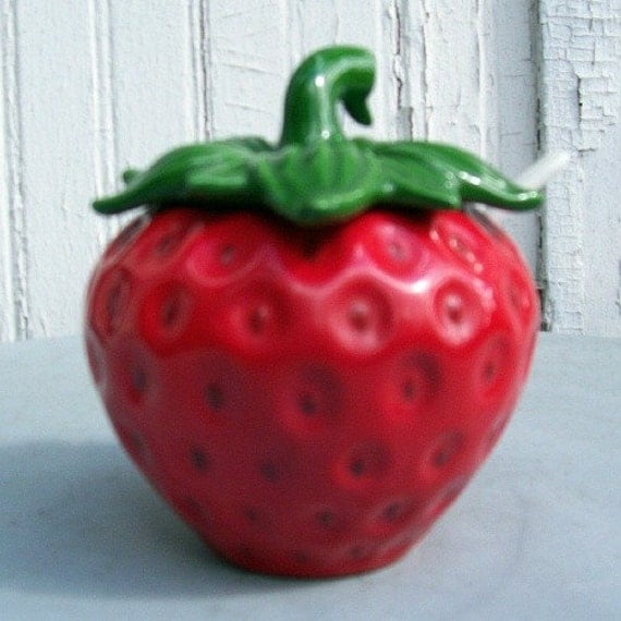 vintage Ceramic STRAWBERRY Lefton JAM JAR