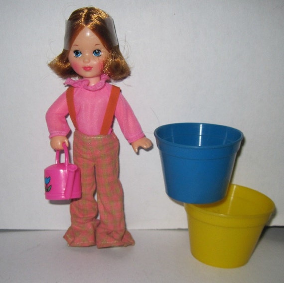 Items similar to 1972 Kenner GARDEN GAL Doll in Pink Plaid with