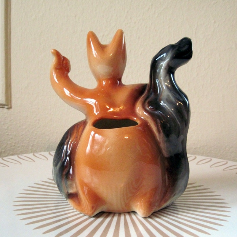 Vintage 1960s Ceramic Boxing KANGAROO Dresser Caddy Valet
