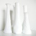 White Milk Glass Vase Bottle Instant Collection Set - Vintage