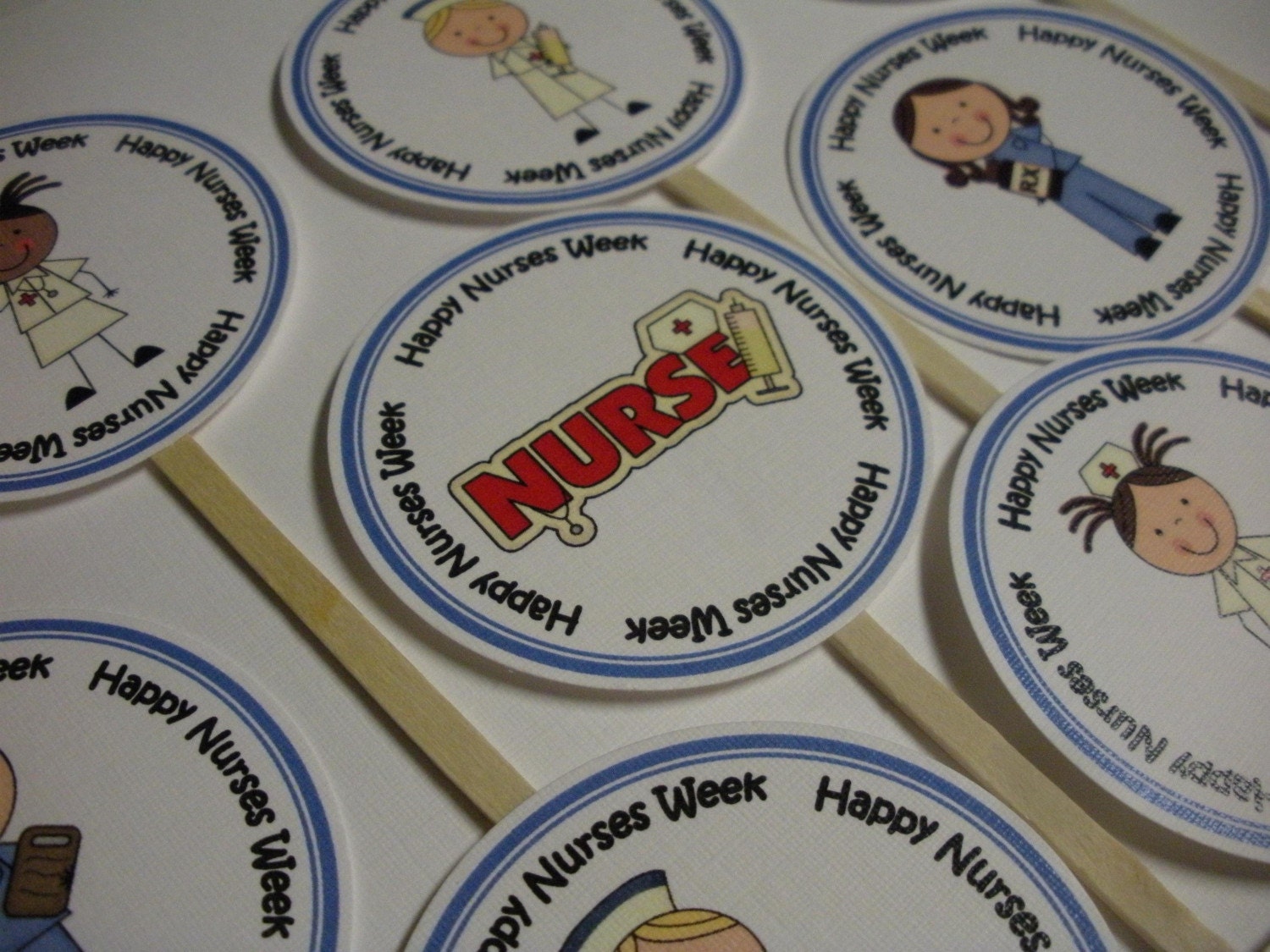 Happy Nurses Week cupcake toppers Set of 12