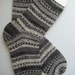 hand knit mens wool socks, UK 8-10 US 9-11
