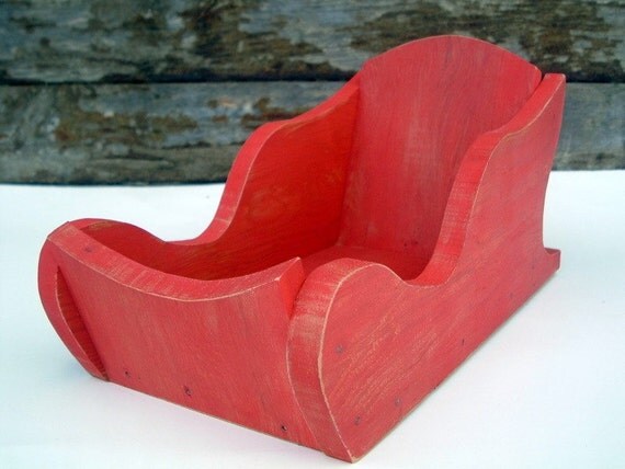 christmas sled red santa sleigh wood rustic christmas sled red santa sleigh wood rustic