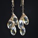 Champagne Peach Dangle Drop Earrings,Swarovski Briolette Earrings,Champagne Bridal Jewelry, Bridesmaid Earrings, Cascading Teardrops