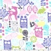 Michael Miller Orchid Forest Life Deer Owls Fabric 1 Yard & 5" remnant end of bolt